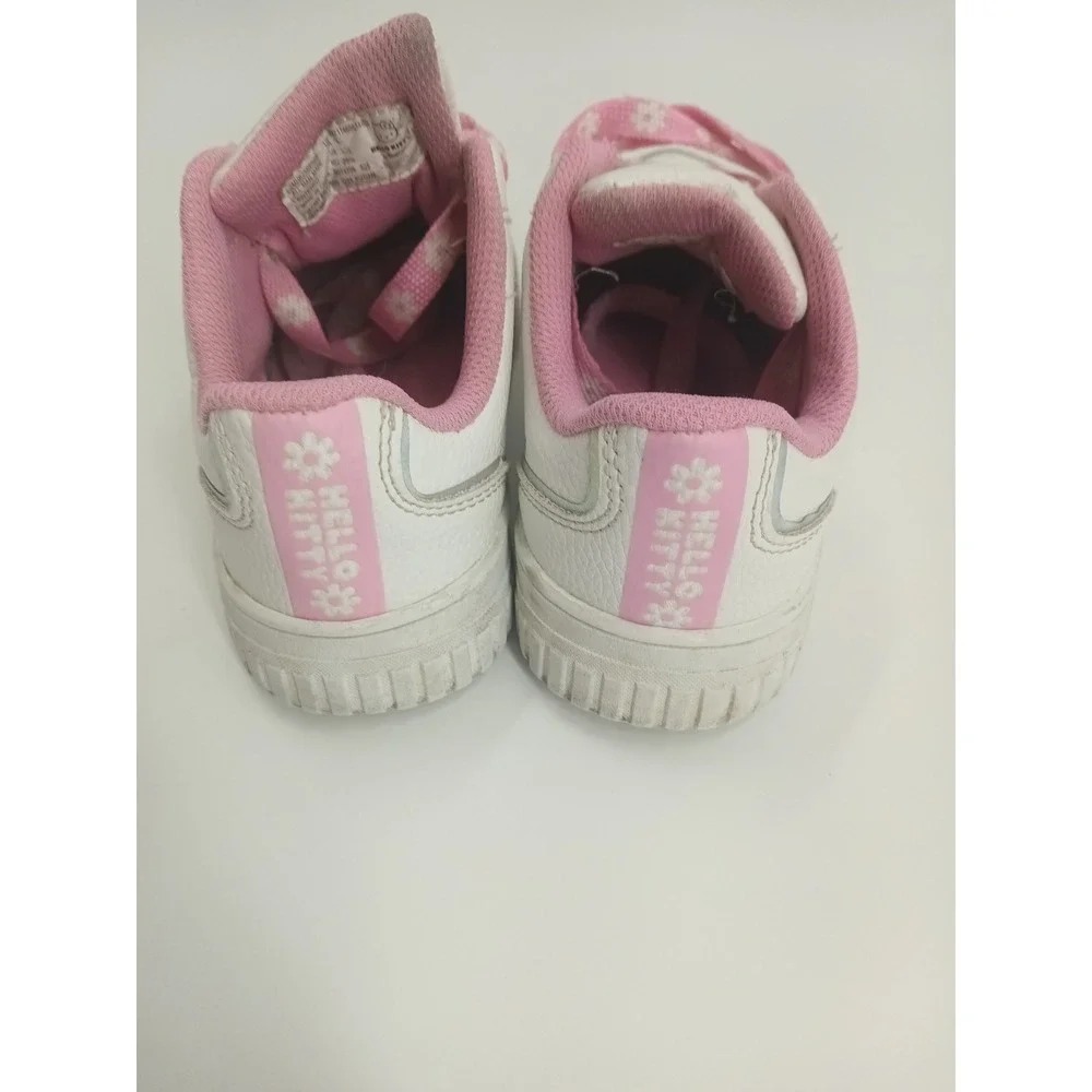 Hello Kitty Girls Sneakers White Pink Floral Laces Low Top Shoes Sz1 GMHK25BB009